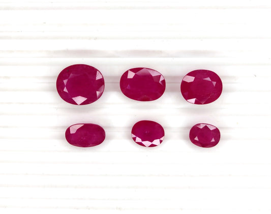Natural Fine Quality Heated Mozambique Ruby Mix Sizes Oval Shape Loose Gemstone July Birthstone for Making Ring