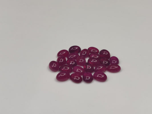 Natural Heat-Treated Ruby 6x8mm Oval Shape Cabochon Fine Quality Reddish Pink Color Loose Gemstone for Making Jewellery