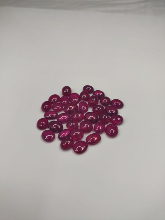 Fine Quality 100% Natural 2-4 Carat Reddish Pink Color Heat-Treated Ruby Cabochon Oval Shape Loose Gemstone for Making Jewellery