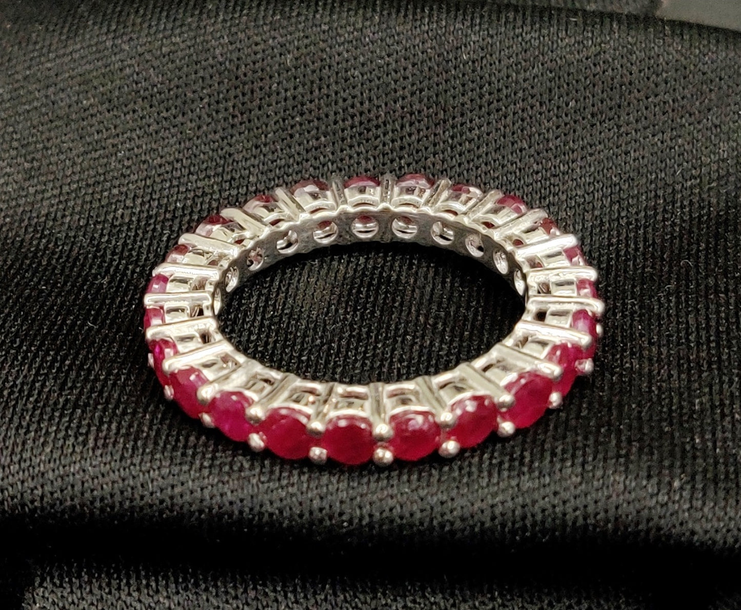 Fine Quality Natural Ruby Round Shape Gemstone 3mm Size 925 Sterling Silver Statement Ring