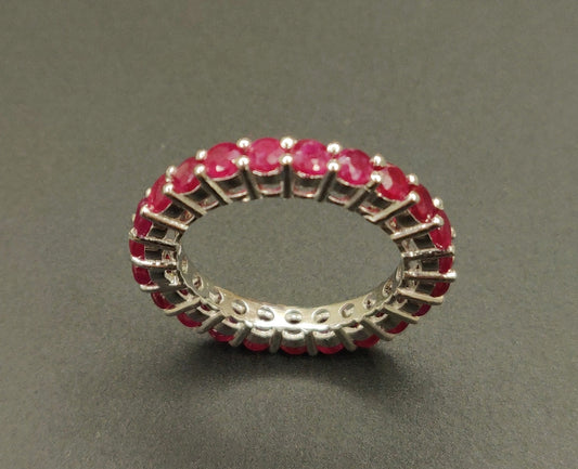 Fine Quality Natural Ruby Round Shape Gemstone 3mm Size 925 Sterling Silver Statement Ring