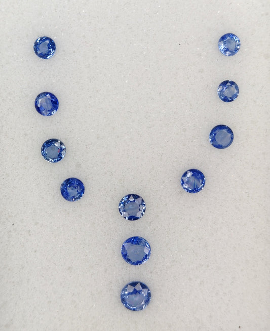 3-3.5mm Natural Fine Quality Blue Sapphire Round Shape Brilliant Cut Royal Blue September Birthstone Loose Gemstone for Bracelet