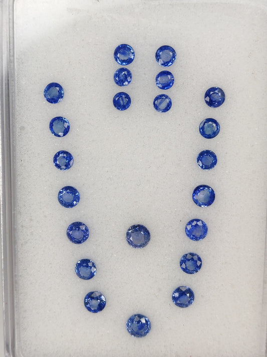 High Quality 100% Natural Blue Sapphire Heated Round Shape Brilliant Cut Loose Stones for Necklace Making