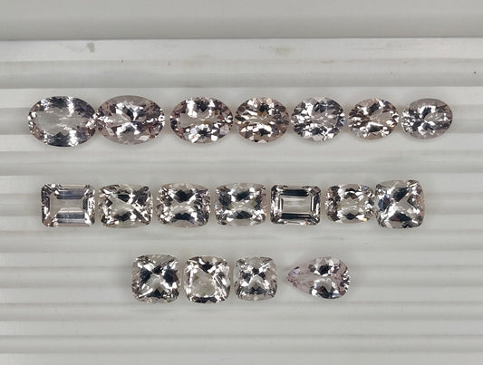 Natural Morganite Loose Gemstone 60 Carat Lot Fine Quality Pinkish Peach Color Mixed Shape June Birthstone for Jewelry Making