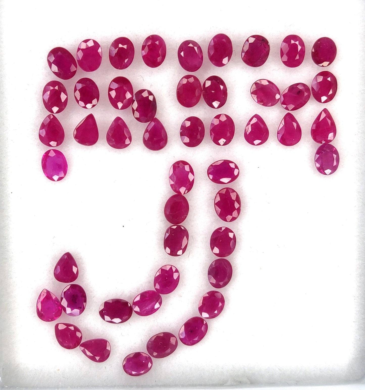 100% Natural Burma Ruby Heated 3.5x4.5 mm Oval & Pear Cut Calibrated Loose Gemstones for Jewellery Making at Best Price