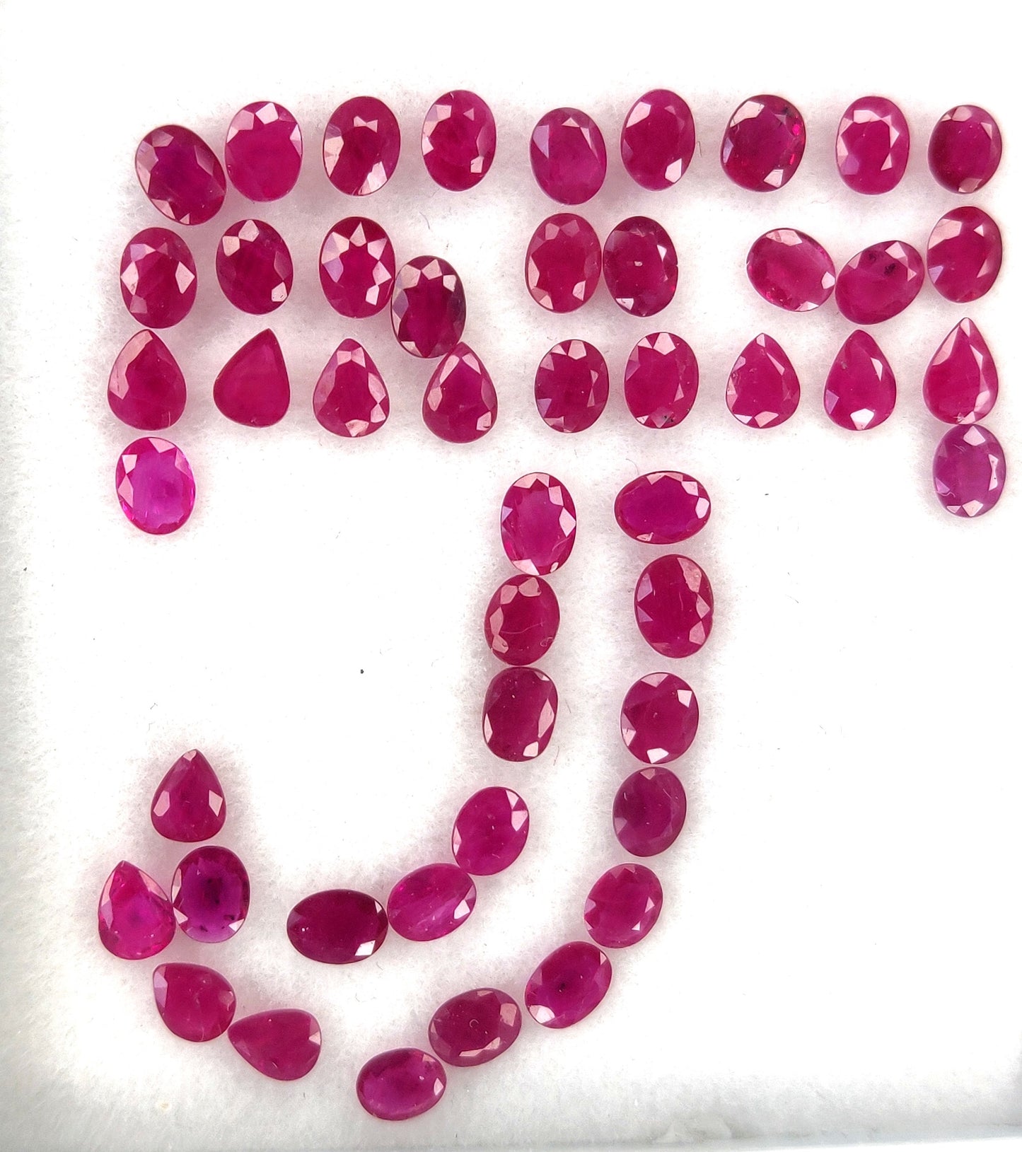 100% Natural Burma Ruby Heated 3.5x4.5 mm Oval & Pear Cut Calibrated Loose Gemstones for Jewellery Making at Best Price