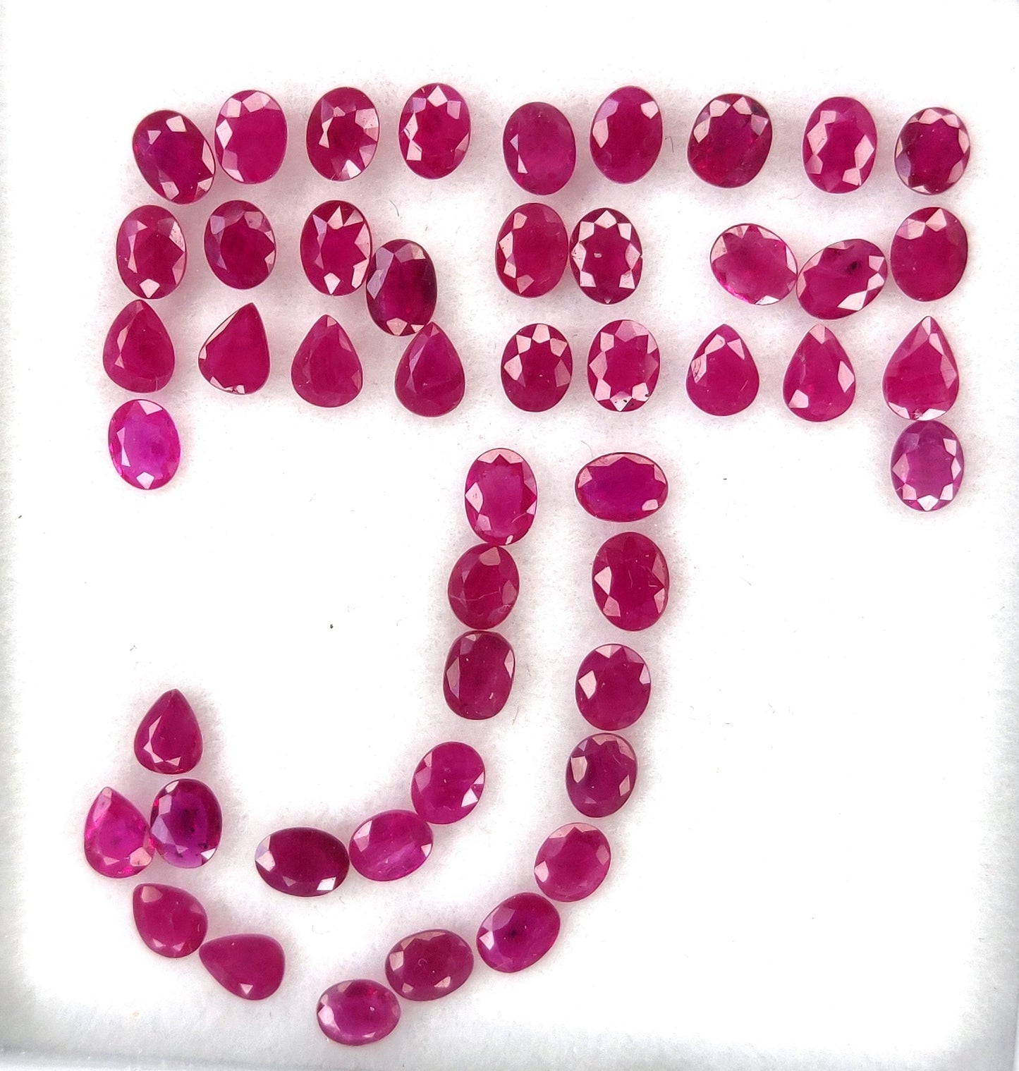 100% Natural Burma Ruby Heated 3.5x4.5 mm Oval & Pear Cut Calibrated Loose Gemstones for Jewellery Making at Best Price