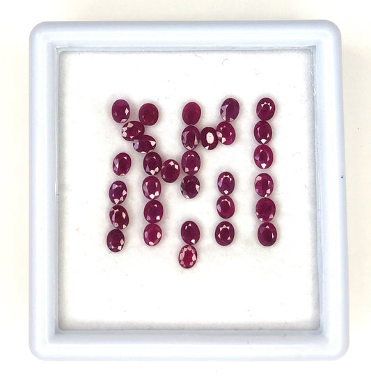 Fine Quality Best Price 3.5x4.5mm Natural Burma Ruby Heated Oval Cut Loose Gemstone Reddish Pink Stones for Bracelet