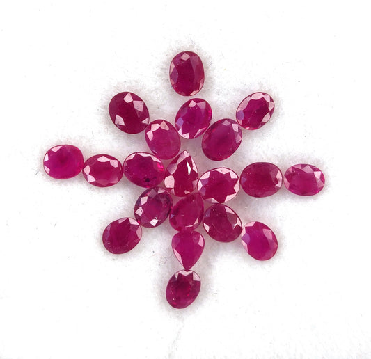 Burma Ruby Heated Natural 3.4x4.5 mm Fine Cut Oval Pear Shape Loose Gemstone Calibrated July Birthstone for Jewellery Making