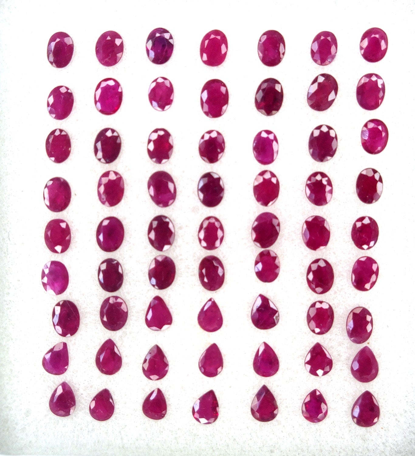 High Quality Natural Burma Ruby 3x4 mm Oval & Pear Shape Heated Loose Gemstone July Birthstone for Bracelet or Necklace Making