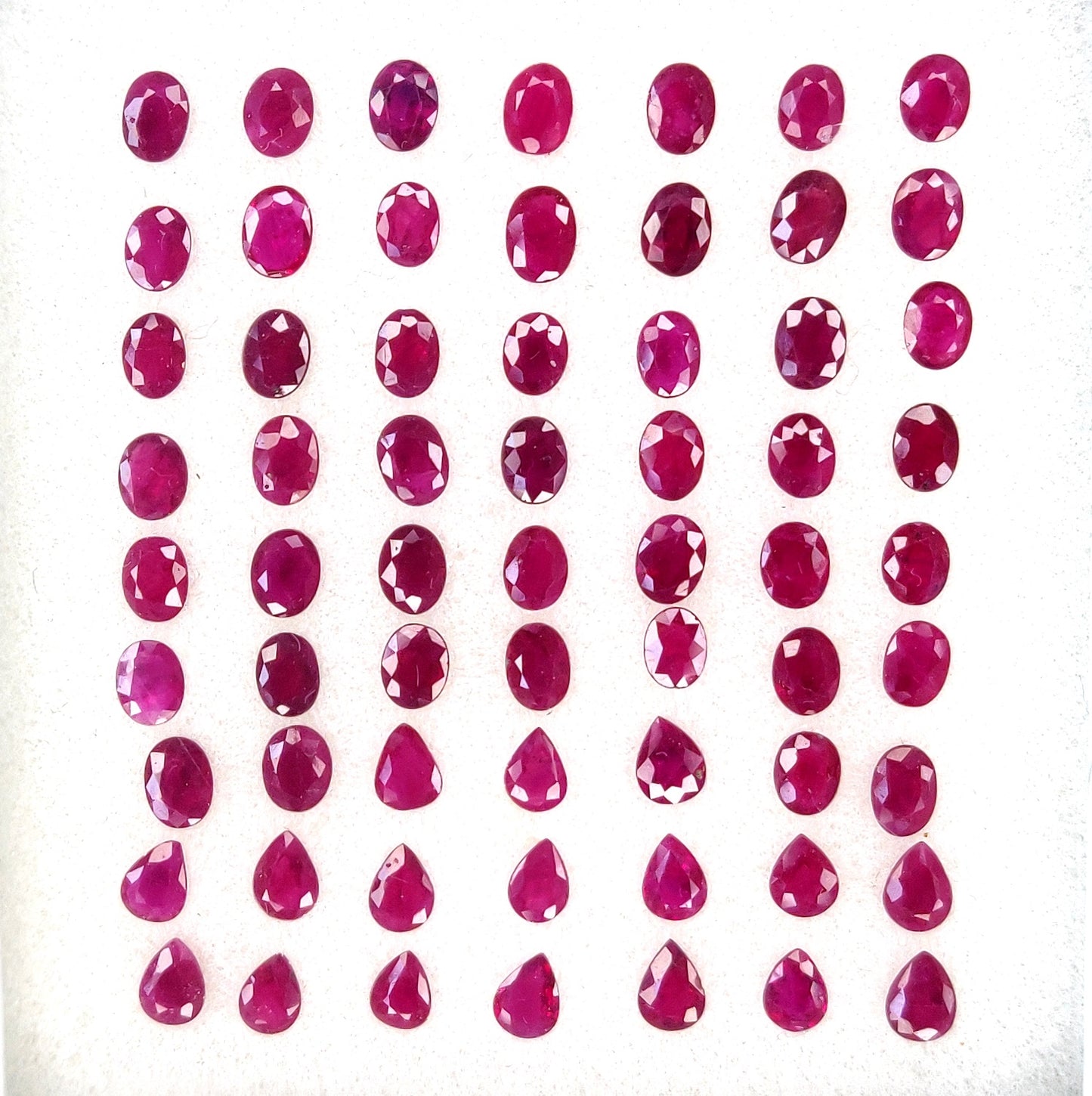 High Quality Natural Burma Ruby 3x4 mm Oval & Pear Shape Heated Loose Gemstone July Birthstone for Bracelet or Necklace Making