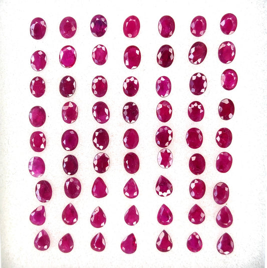 High Quality Natural Burma Ruby 3x4 mm Oval & Pear Shape Heated Loose Gemstone July Birthstone for Bracelet or Necklace Making