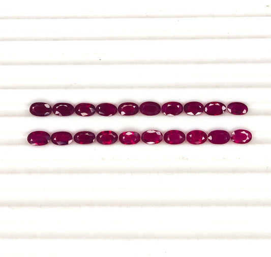Wholesale Price Natural Burma Ruby 3x5mm Oval Cut Reddish Pink Heated Loose Gemstone for Necklace Making