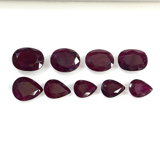 100% Natural African Ruby Heat 6x8-8x10mm Oval Pear Cut Blood Red Color Loose Gemstone for Making Jewellery