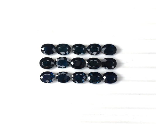 AAA Natural Blue Sapphire Cut Stone Faceted 6x8mm Oval Shape Calibrated Loose Gemstone for Jewelry Making