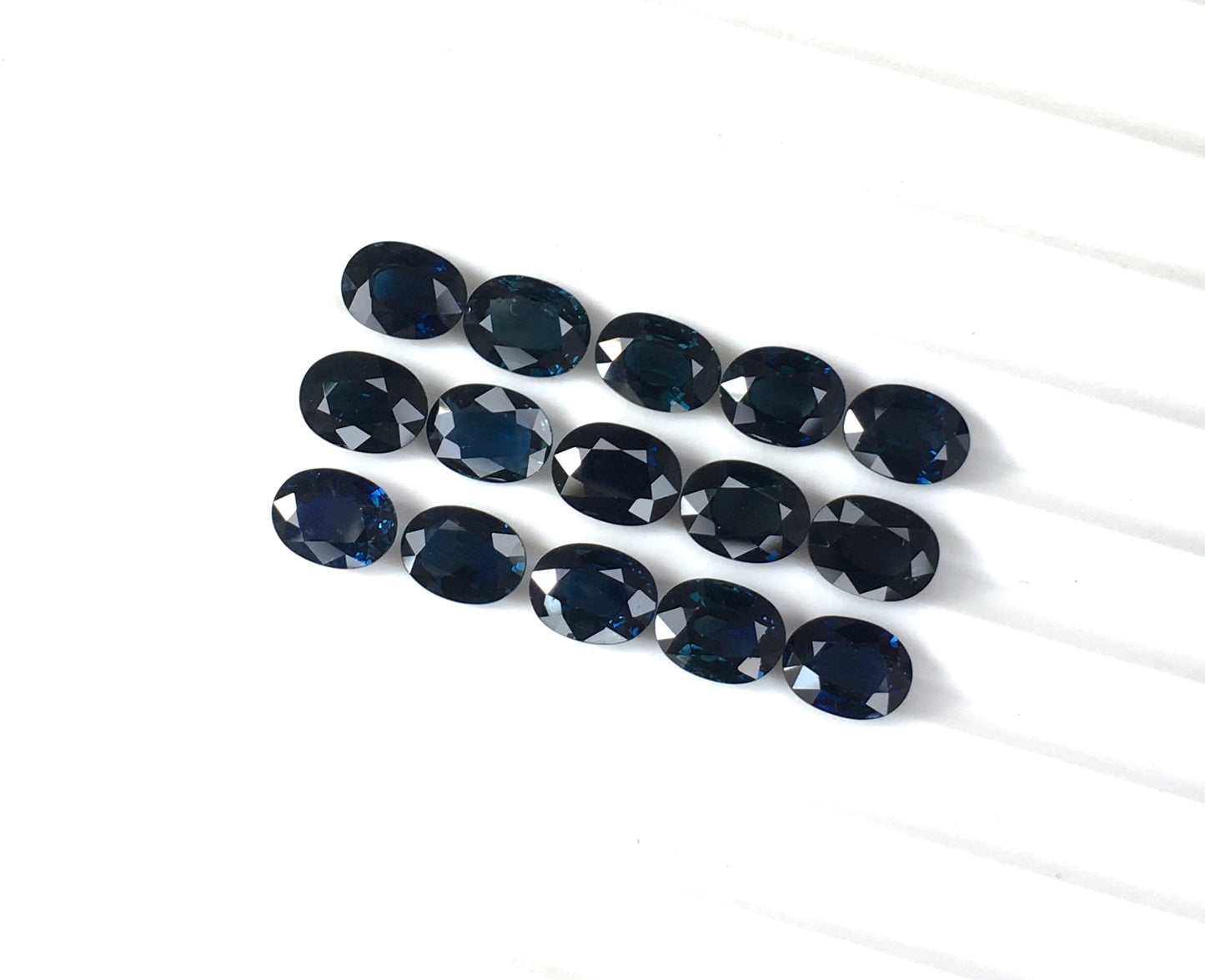 AAA Natural Blue Sapphire Cut Stone Faceted 6x8mm Oval Shape Calibrated Loose Gemstone for Jewelry Making
