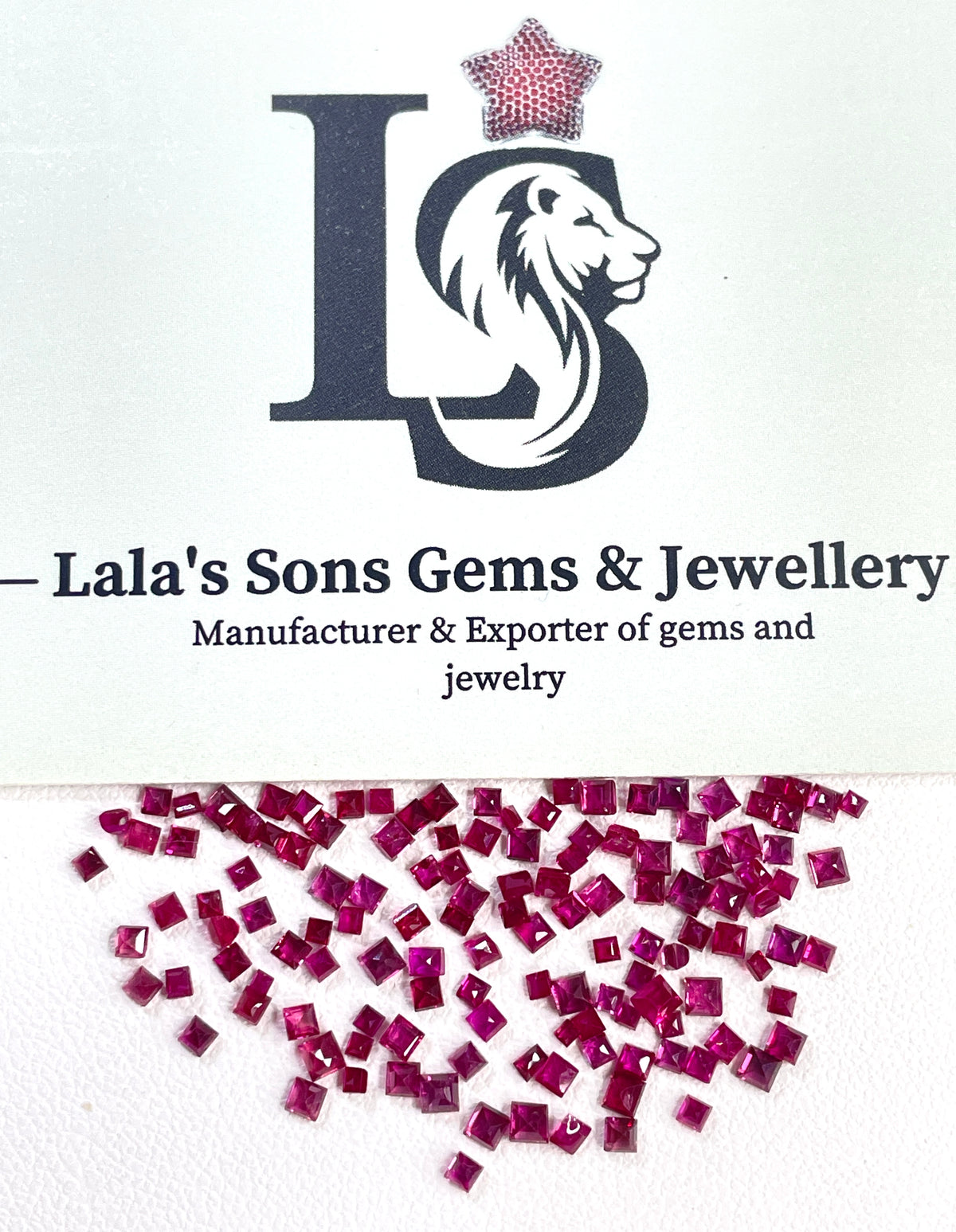 100% Natural Burma Ruby Heated 2.0-2.5mm Square Cut Reddish Pink Color Loose Gemstones for Jewelry Making