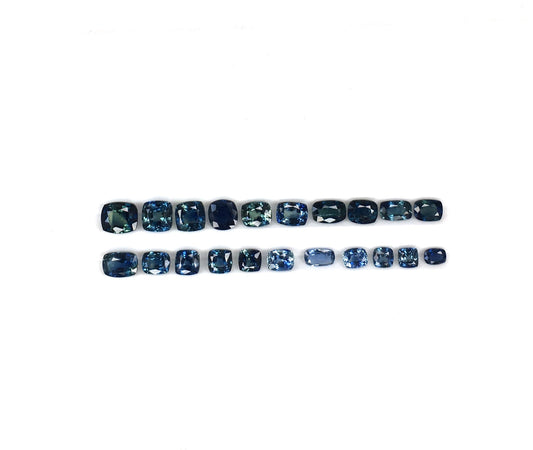 100% Natural Fine Quality Blue Sapphire Heated Cushion Shape Mixed Sizes Faceted Cut Loose Gemstone for Jewelry Making at Best Price
