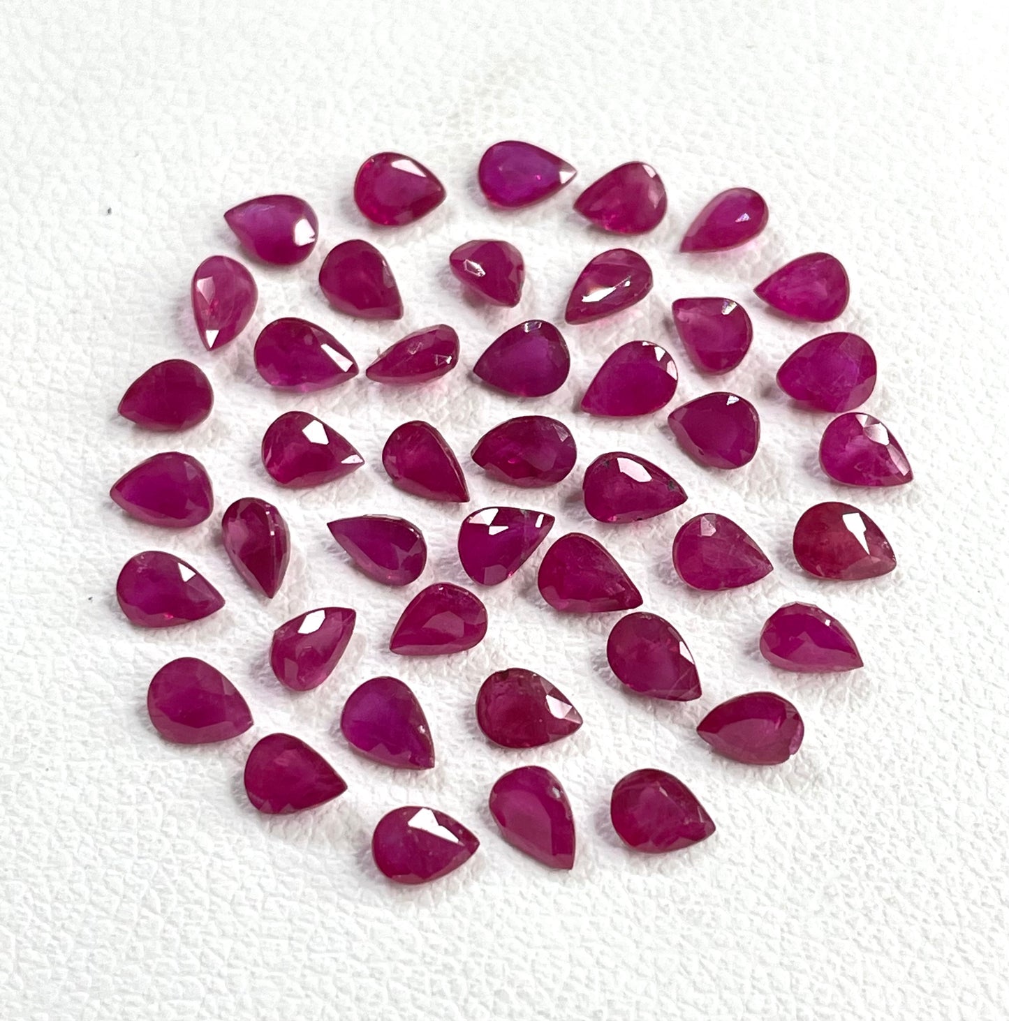 Fine Quality Natural Ruby Burma Heated 3x4mm Pear Cut Reddish Pink Color Loose Gemstone for Jewelry Making at Best Price