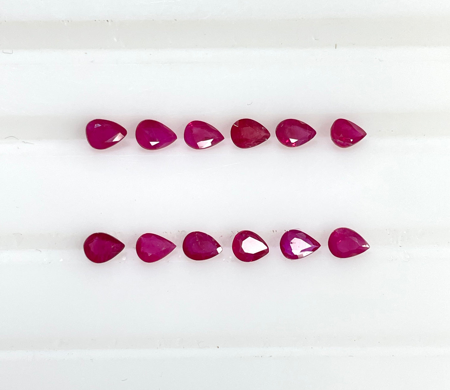 Fine Quality Natural Ruby Burma Heated 3x4mm Pear Cut Reddish Pink Color Loose Gemstone for Jewelry Making at Best Price