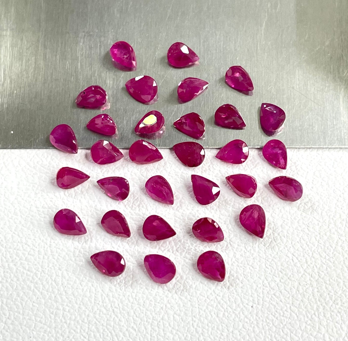 Fine Quality Natural Ruby Burma Heated 3x4mm Pear Cut Reddish Pink Color Loose Gemstone for Jewelry Making at Best Price