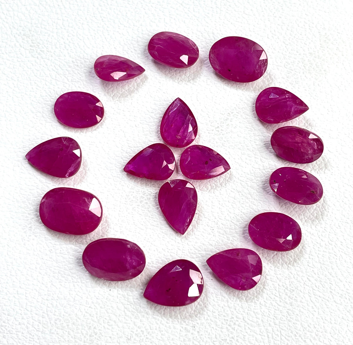 Fine Quality Natural Ruby Mozambique Heated 5x7mm Oval Pear Cut Reddish Pink Color Loose Gemstone for Jewelry Making at Best Price