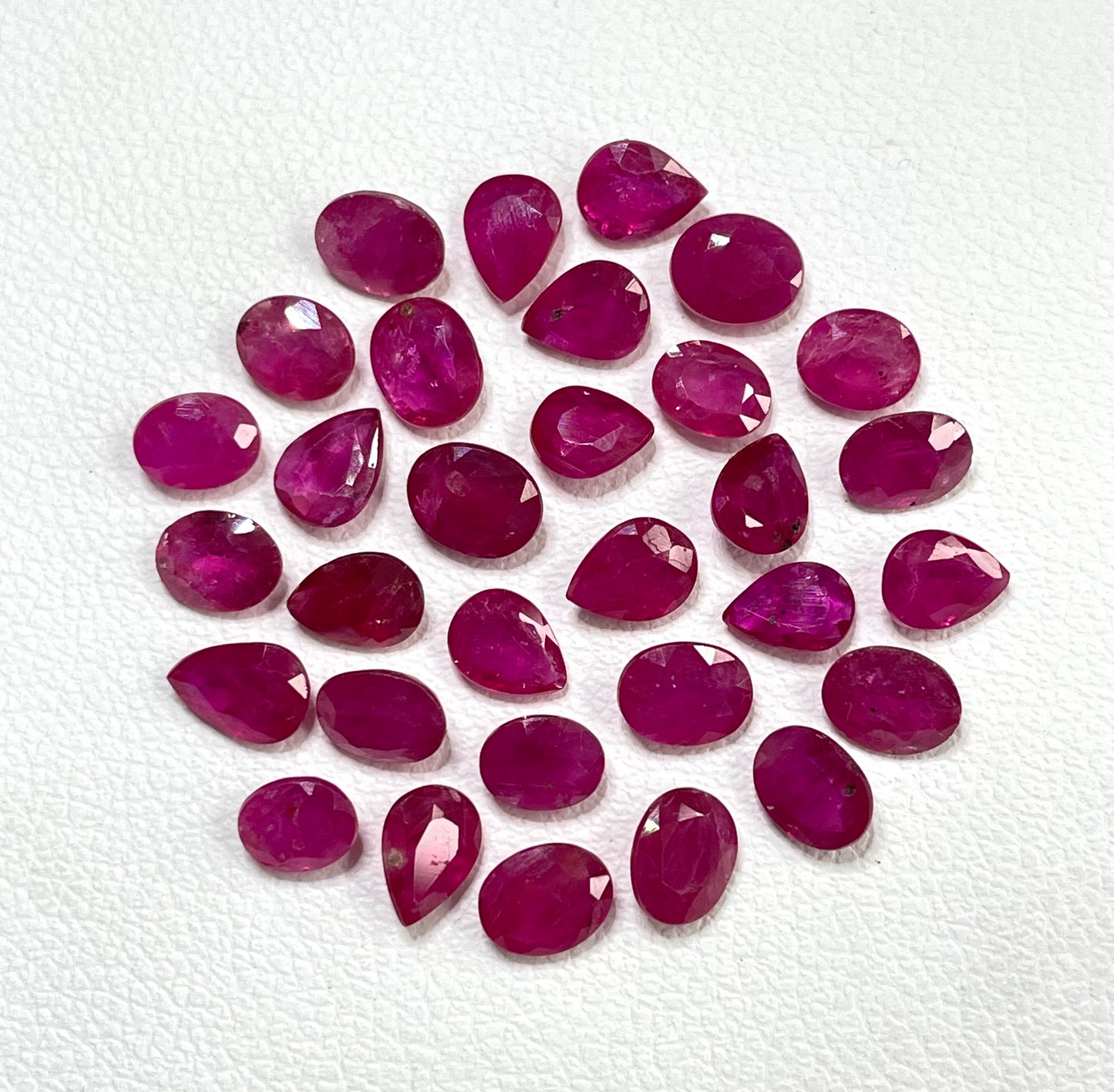 Fine Quality Natural Ruby Mozambique Heated 5x4mm Oval Pear Cut Reddish Pink Color Loose Gemstone for Jewelry Making at Best Price