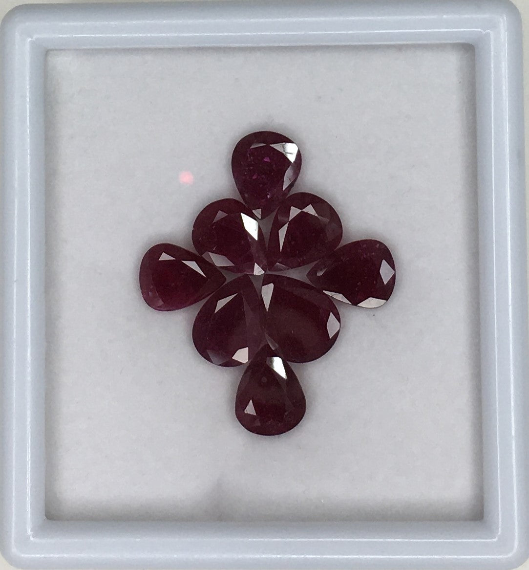 Natural Fine Quality African Ruby 8x10mm Pear Cut Loose Gemstone Blood Red July Birthstone for Jewelry Making