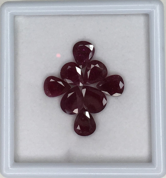 Natural Fine Quality African Ruby 8x10mm Pear Cut Loose Gemstone Blood Red July Birthstone for Jewelry Making