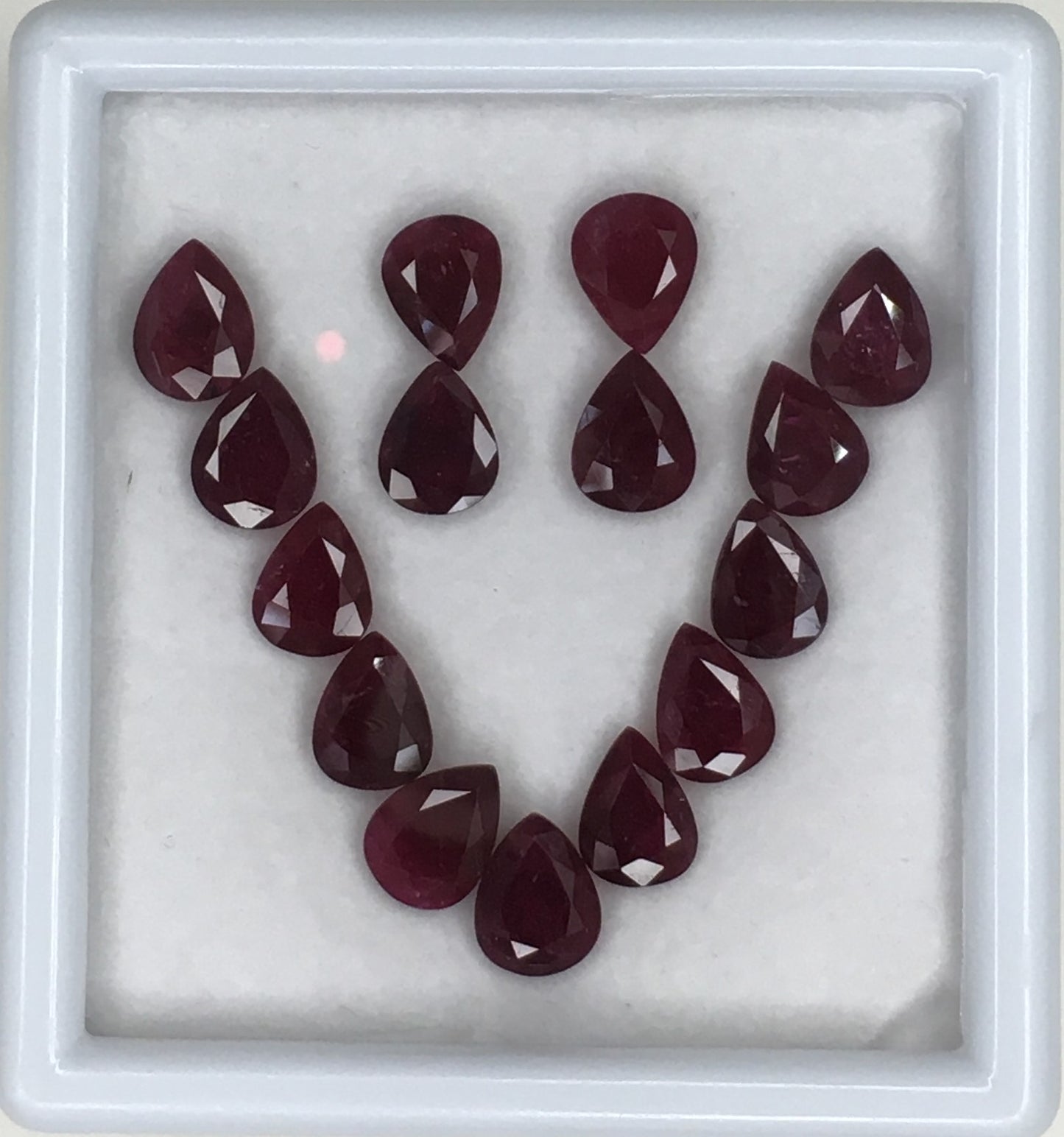 100% Natural Ruby African Cut 7x9 mm Pear Shape Calibrated Blood Red Dark Color Loose Gemstone for Making Bracelet, Necklace