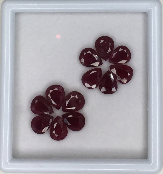 100% Natural Ruby 6x8mm Fine Quality African Pear Cut Blood Red Loose Gemstone for Jewelry Making