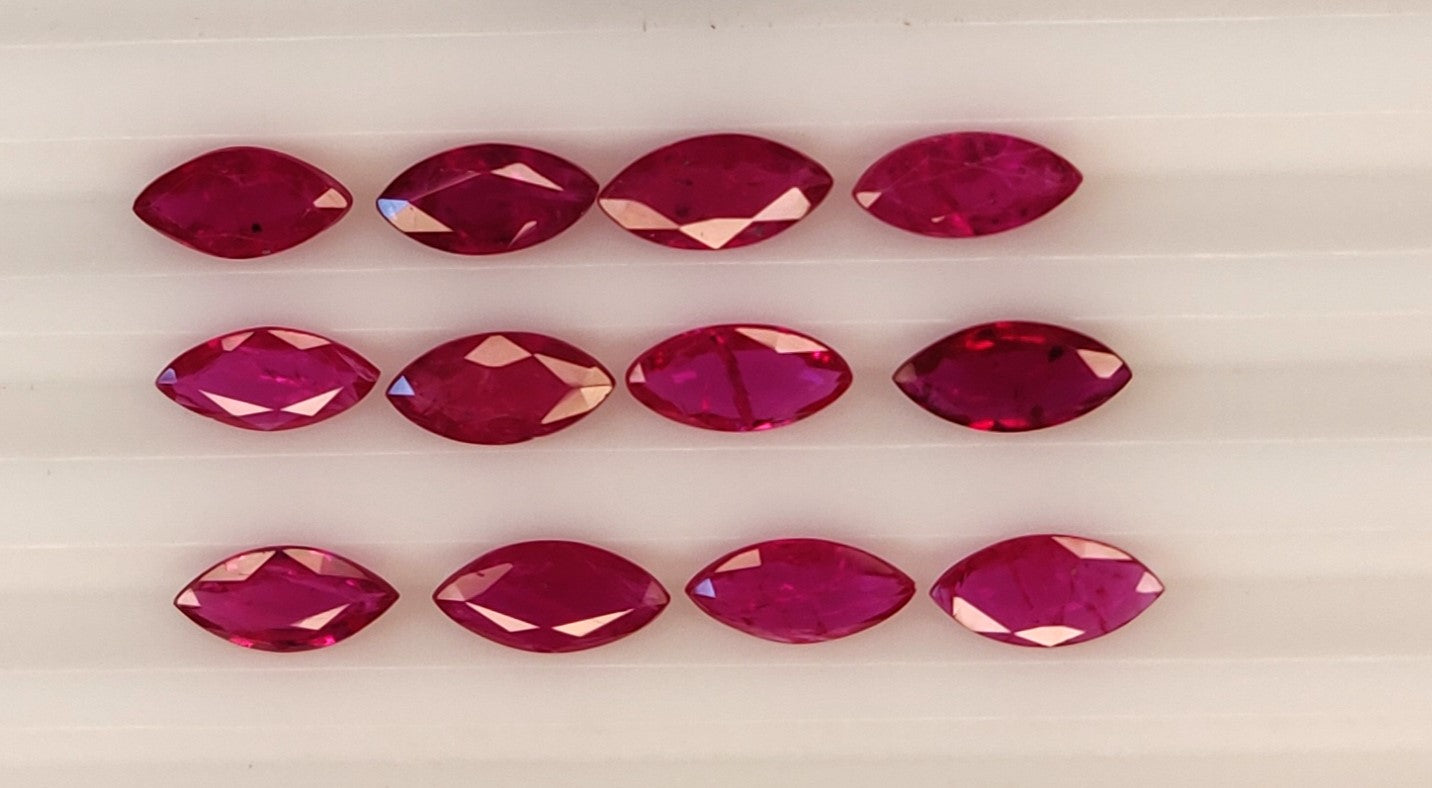 Mozambique Ruby Marquise Cut 4x8mm Precious Loose Gemstone, Faceted Stone for All Types of Jewelry