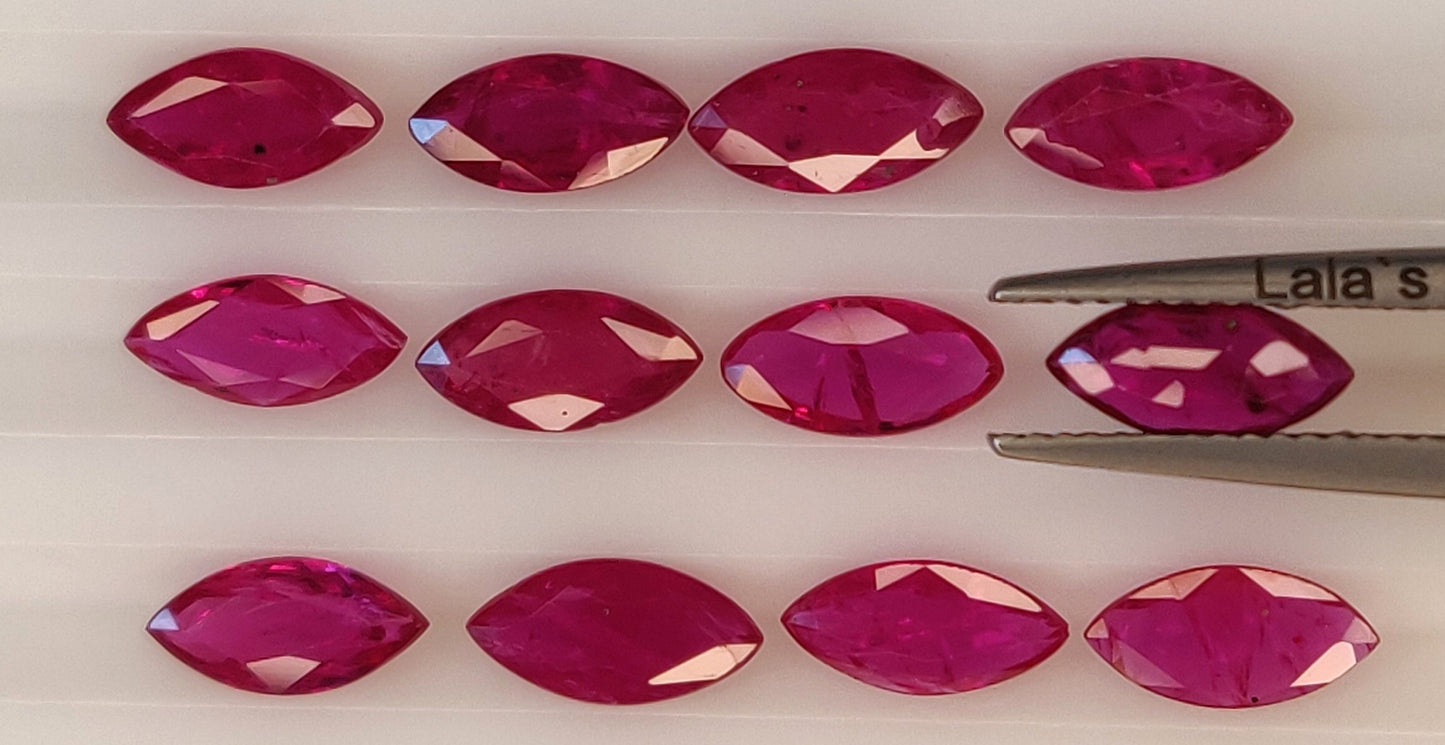 Mozambique Ruby Marquise Cut 4x8mm Precious Loose Gemstone, Faceted Stone for All Types of Jewelry