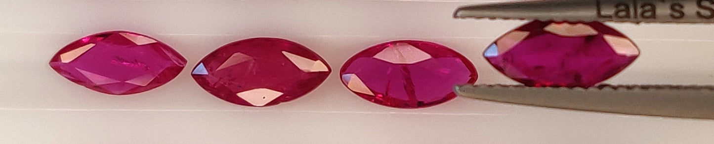 Mozambique Ruby Marquise Cut 4x8mm Precious Loose Gemstone, Faceted Stone for All Types of Jewelry