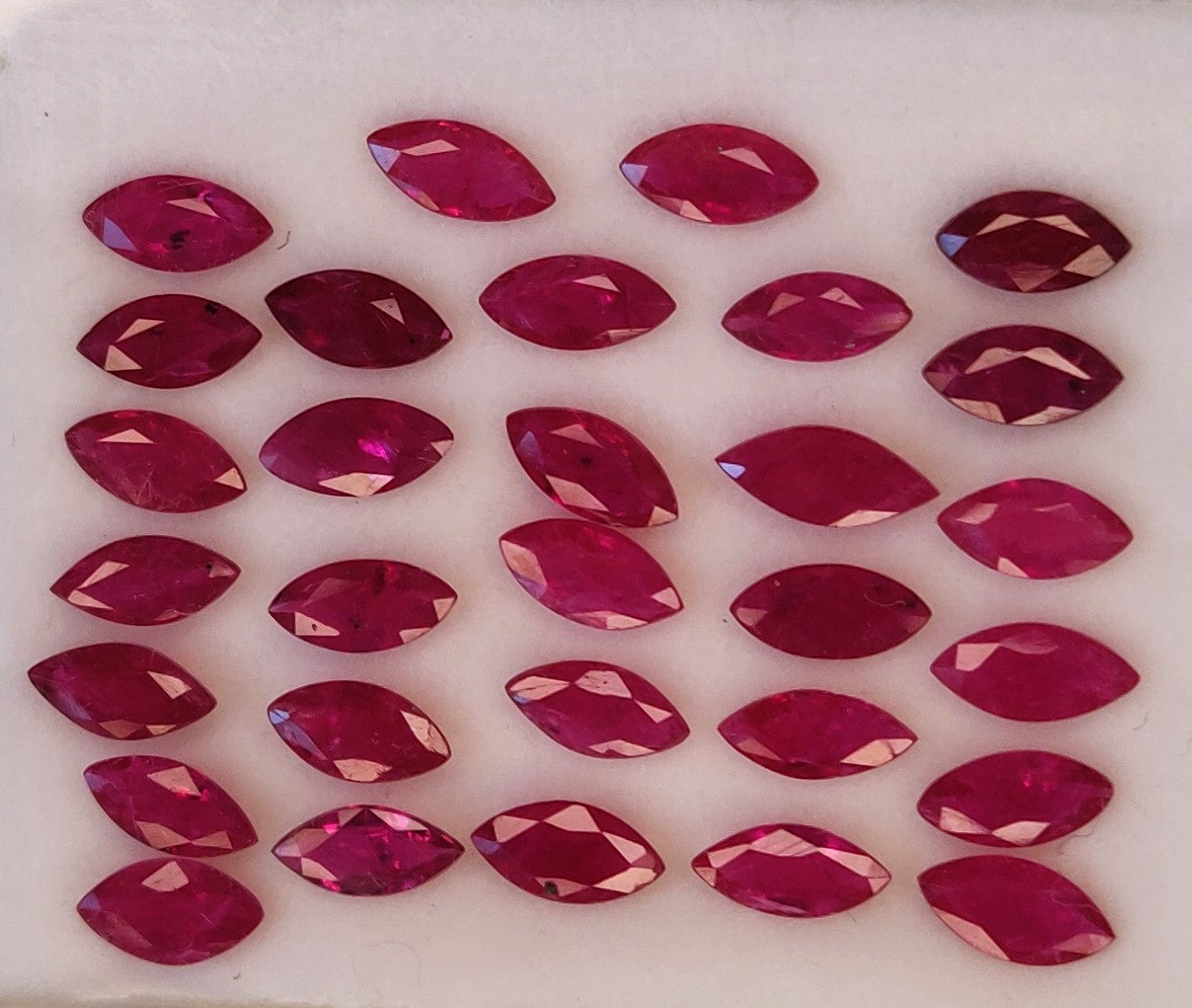 3x6MM Fine Quality Natural Ruby Mozambique 19.05 Carats Marquise Cut Loose Gemstones for Jewelry Making at Best Price