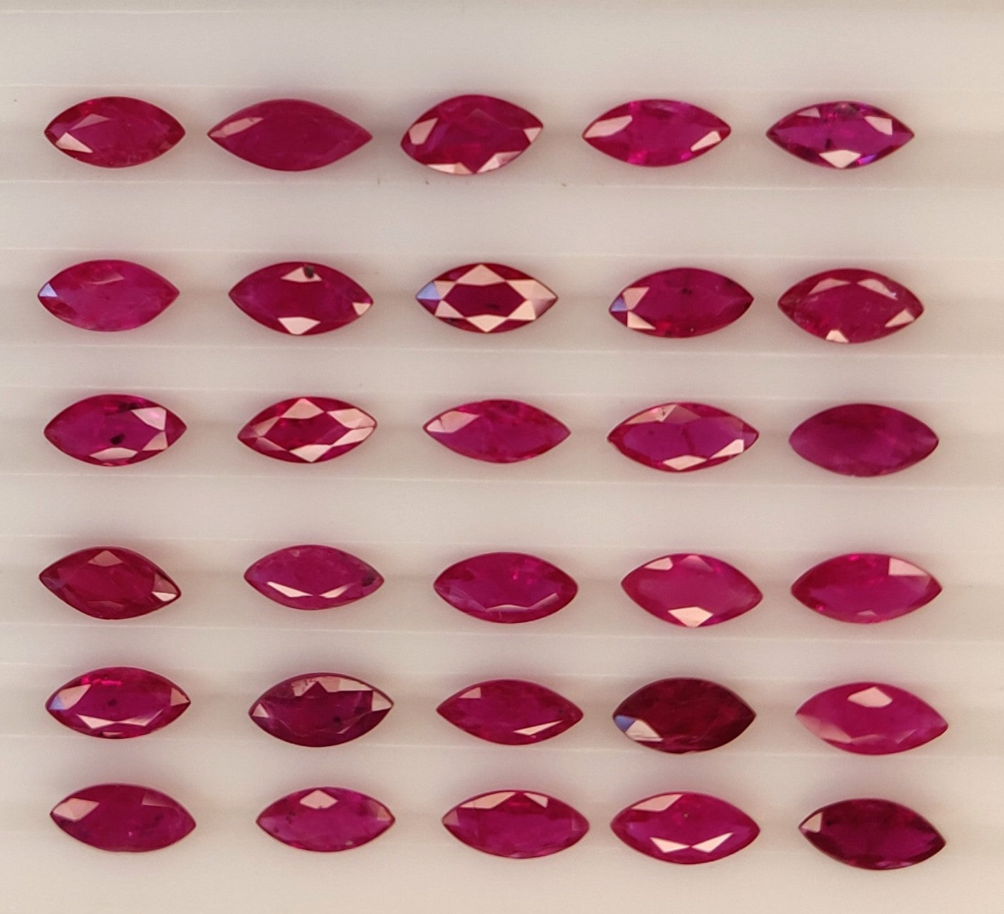 3x6MM Fine Quality Natural Ruby Mozambique 19.05 Carats Marquise Cut Loose Gemstones for Jewelry Making at Best Price