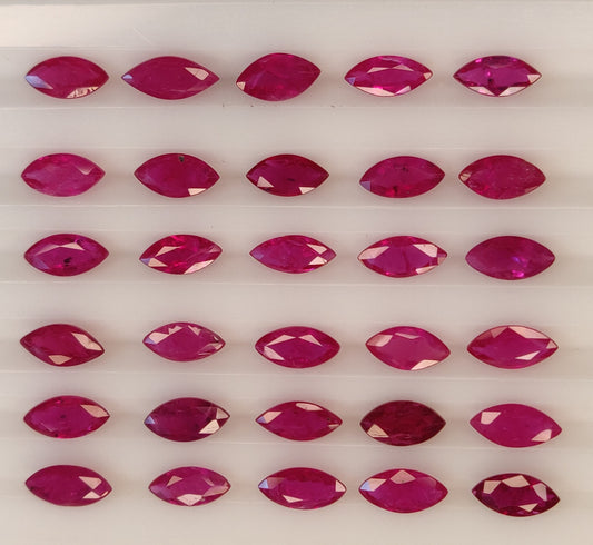 3x6MM Fine Quality Natural Ruby Mozambique 19.05 Carats Marquise Cut Loose Gemstones for Jewelry Making at Best Price
