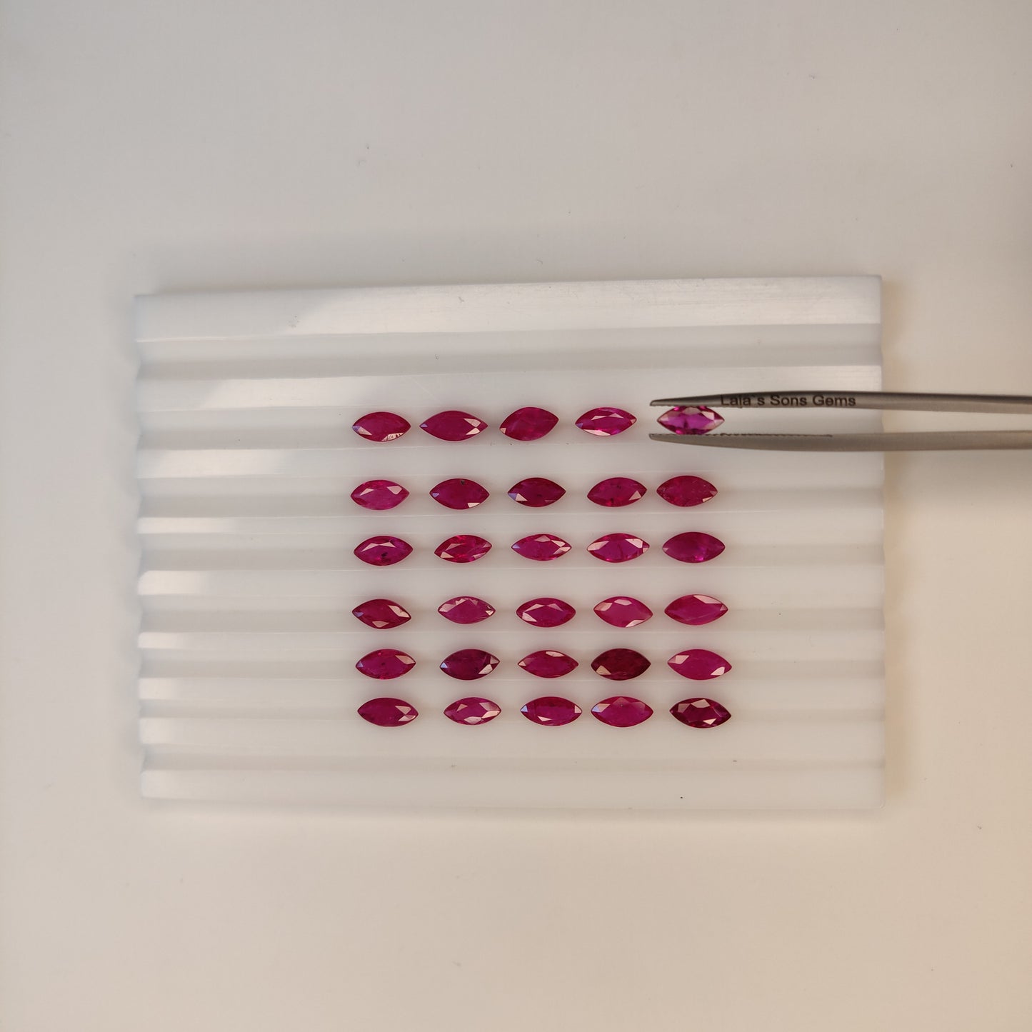 3x6MM Fine Quality Natural Ruby Mozambique 19.05 Carats Marquise Cut Loose Gemstones for Jewelry Making at Best Price