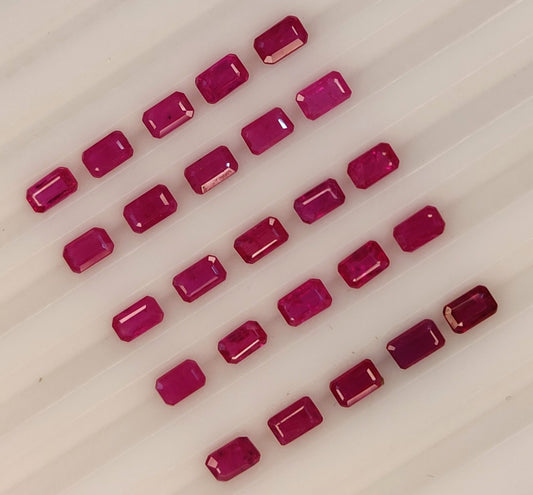 Fine Quality Natural Ruby Mozambique Heat 3x5mm Gemstone Octagon Cut July Birthstone for Jewellery Making at Best Price