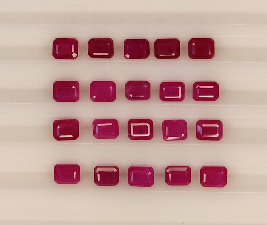 5x4mm 100% Natural Mozambique Ruby Heated Octagon Cut July Birthstone Loose Gemstone for Making Bracelet Necklace