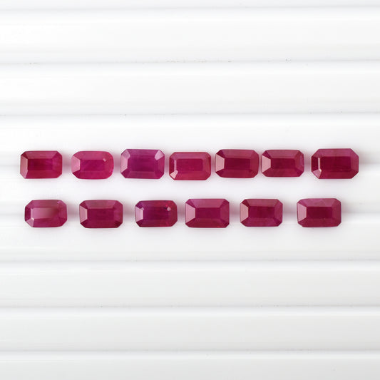 Natural Burma Ruby Heated 6x4mm 0.74 Carat Octagon Cut Loose Gemstone Fine Quality Red Color Stones for Making Jewellery