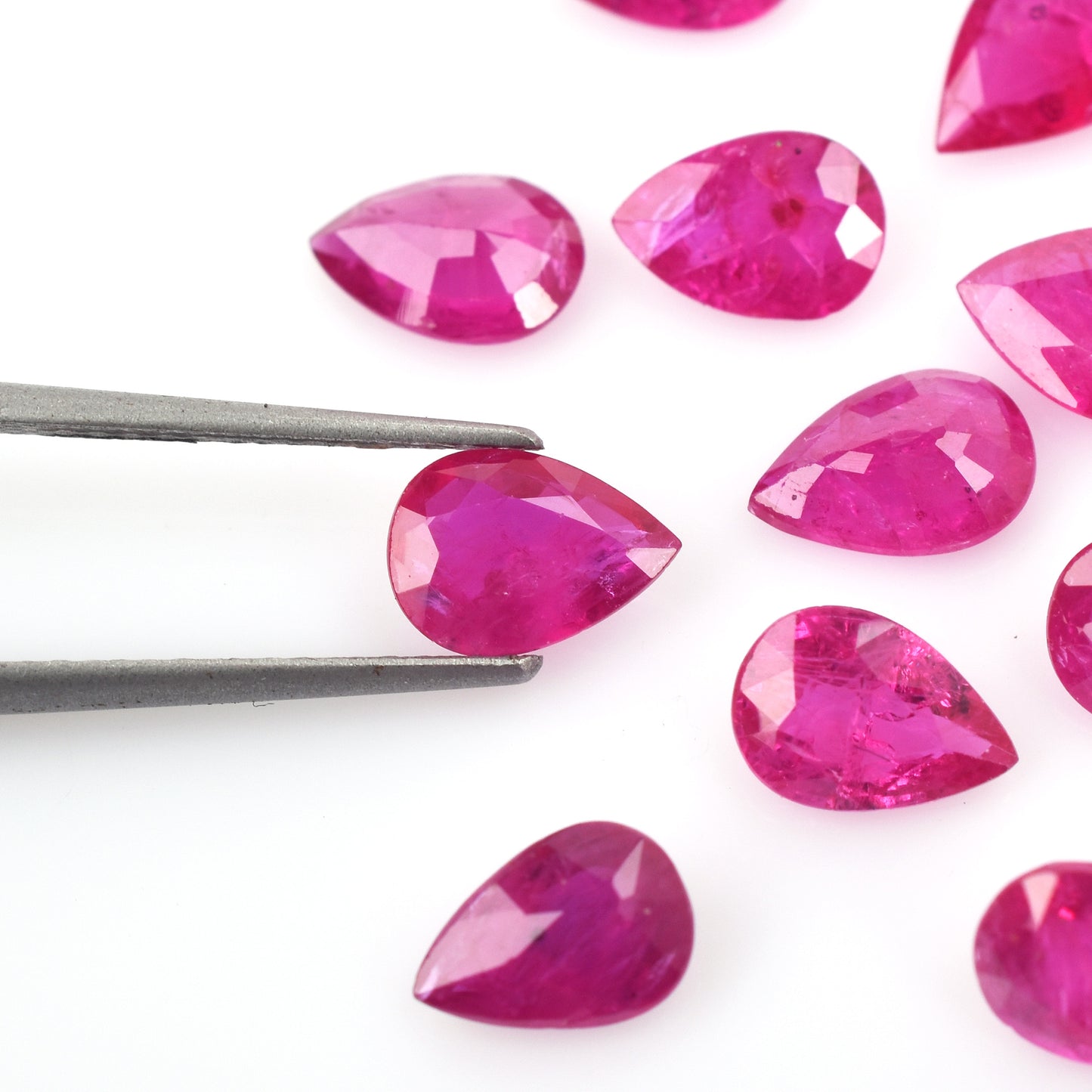 Excellent Cut 100% Natural Ruby Mozambique Heated Pear Cut 5x7mm 0.70 Carat Loose Gemstone for Making Jewelry