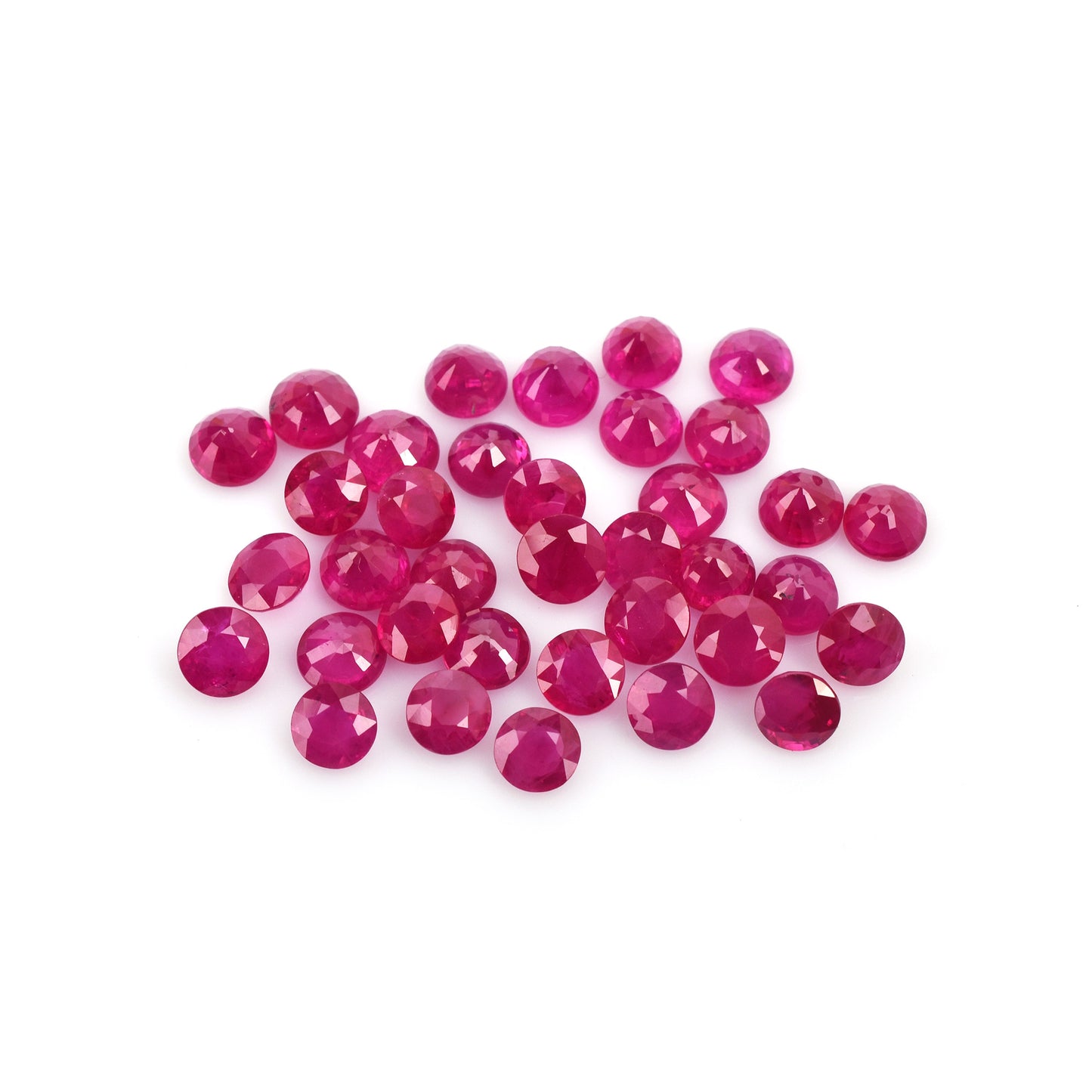 Fine Quality Natural Ruby Burma Heat 5x5mm Reddish Pink Color 0.70cts. Round Shape Loose Gemstone for Making Bracelet Necklace
