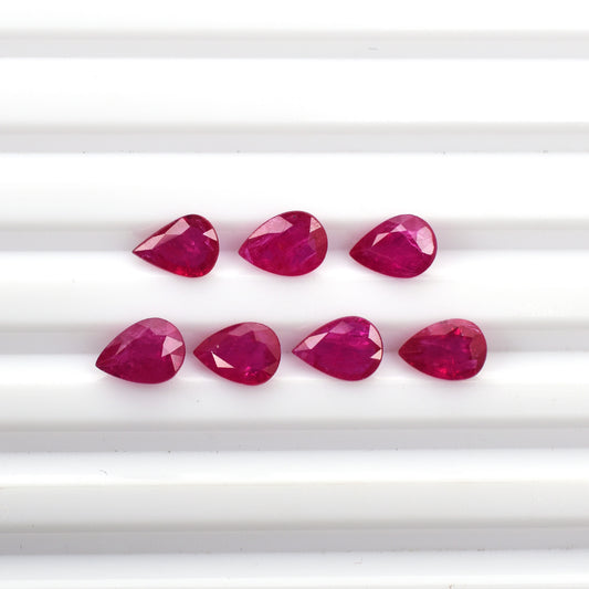 Ruby Mozambique Heat 0.71 Carat Pear Shape 5x7mm Fine Quality Ruby Loose Gemstone for Making Ring Pendant Jewelry