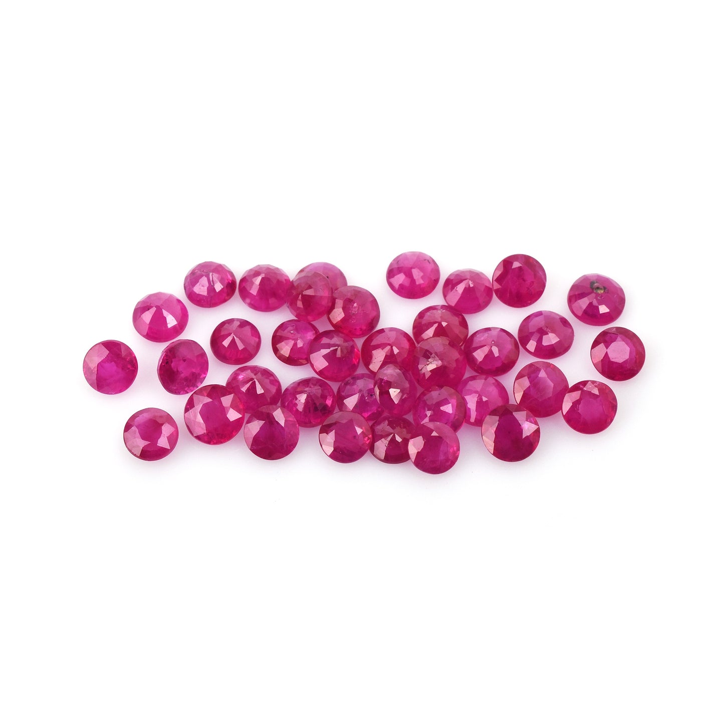 Natural Burma Ruby Heated 4x4mm Reddish Pink Color 0.30 Carat Excellent Round Cut Loose Gemstone for Making Jewellery