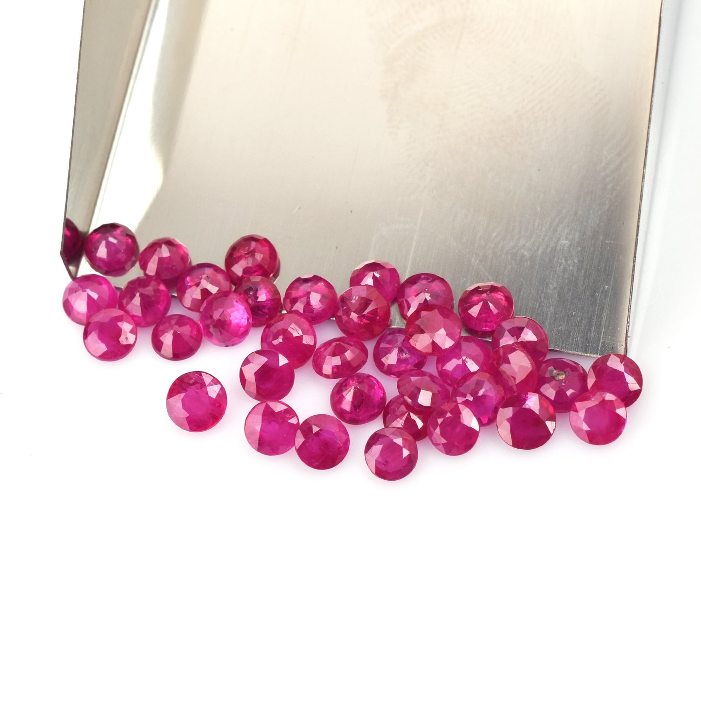 Natural Burma Ruby Heated 4x4mm Reddish Pink Color 0.30 Carat Excellent Round Cut Loose Gemstone for Making Jewellery