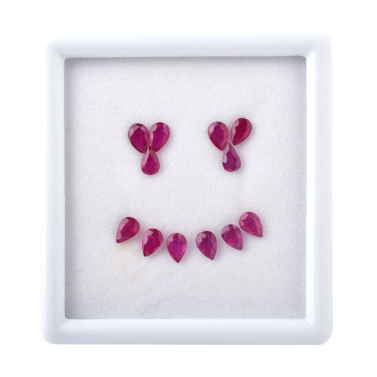 Fine Quality 100% Ruby Mozambique Heat 0.44cts. Pear Shape 4x6 mm Excellent Cut Loose Gemstone for Making Ring Pendant Jewellery