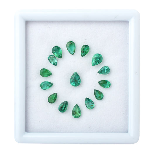 Faceted 100% Natural Fine Quality Zambian Emerald 5.55cts. Pear Shape Excellent Cut Loose Gemstone for Jewellery Making, Birthstone of May