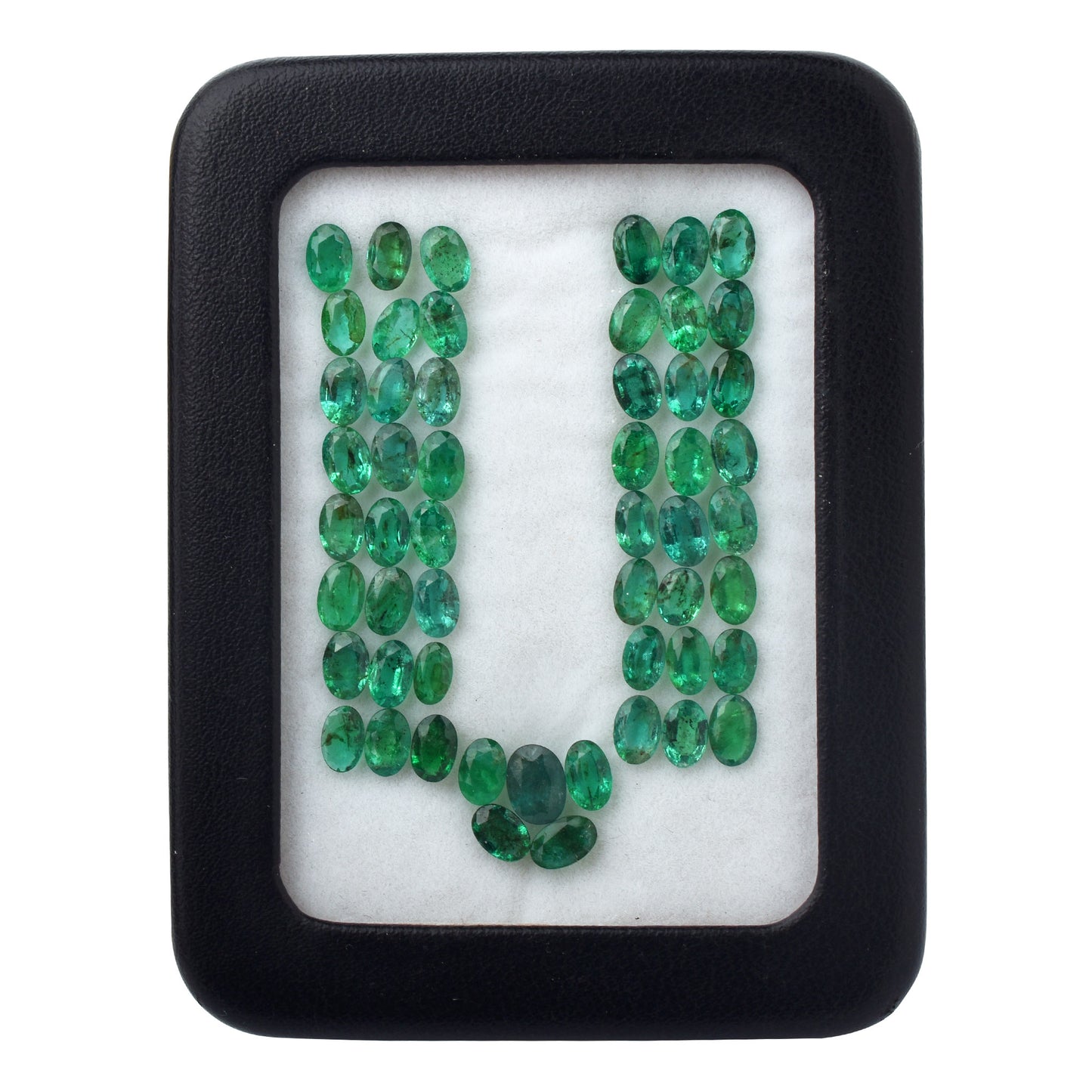 Natural Zambian Emerald 20.80cts. Oval Shape Green Color 53 Pcs. Fine Quality Excellent Cut Precious Gemstone for Making Pendant Jewellery