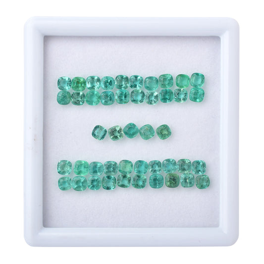 Excellent Cut Fine Quality 100% Natural Zambian Emerald 13.00cts. Square Shape Green Color 4mm Size Precious Gemstones for Making Jewellery